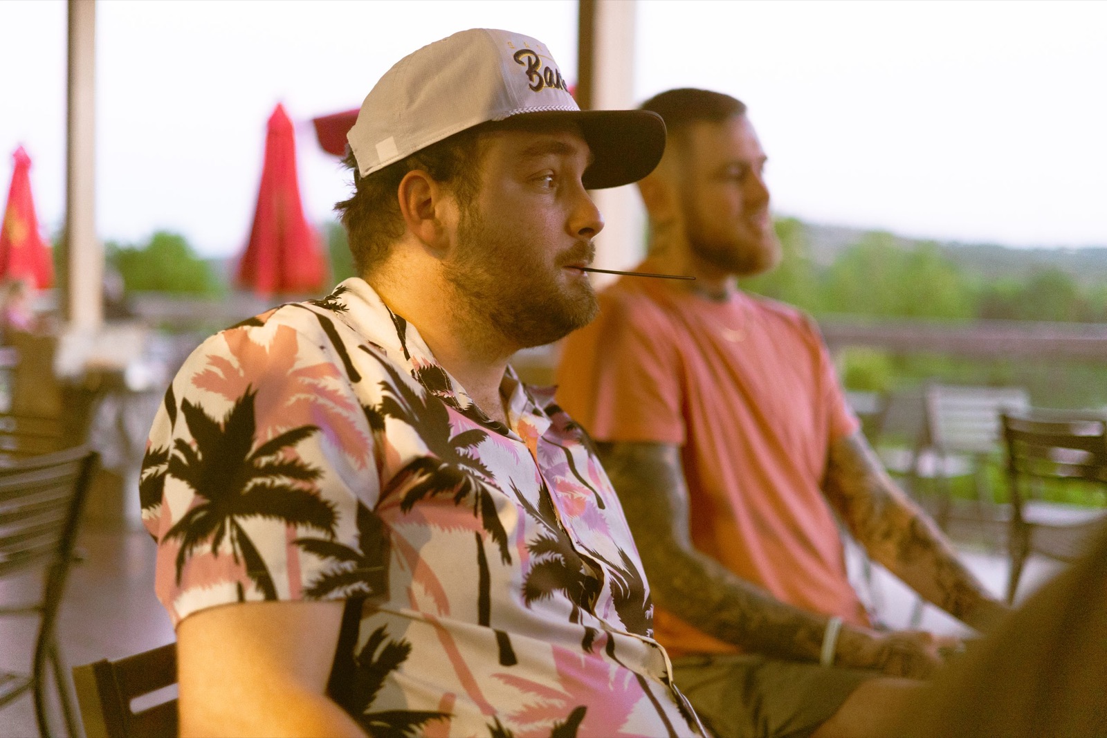 Cinematic outdoor story coverage with two people in frame