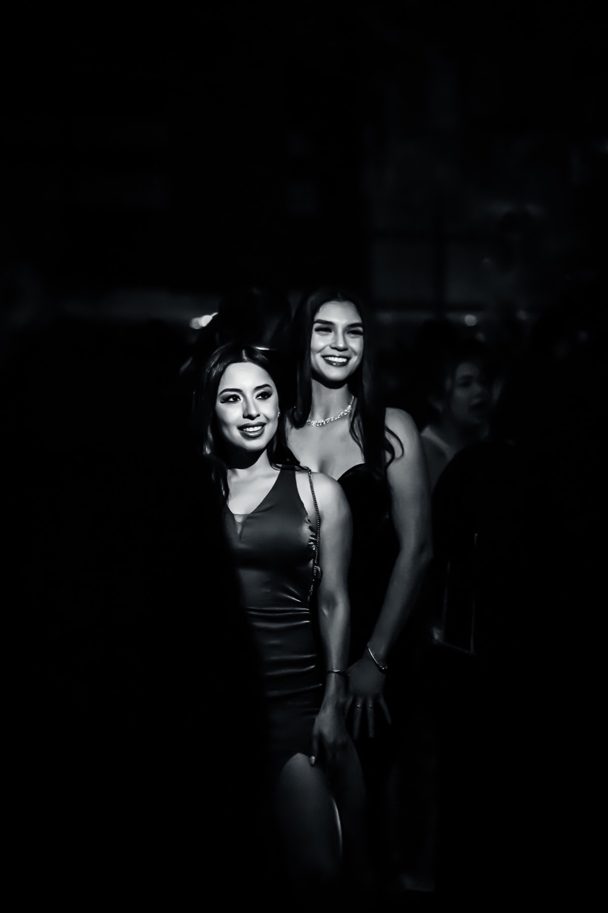 Black and white nightlife portrait from a BTA event activation